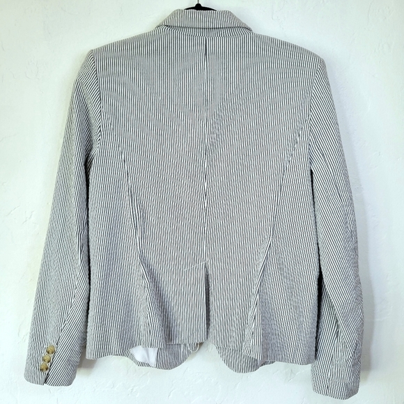 Dalia Pinstripe Blazer Sz L Cotton Blend - Picture 5 of 11
